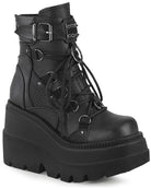 Demonia Shaker Black Vegan Wedge Platform - Rave Wonderland