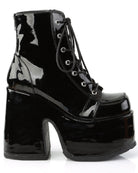 Demonia Black Patent Lace-Up Platform Ankle Boots - Rave Wonderland