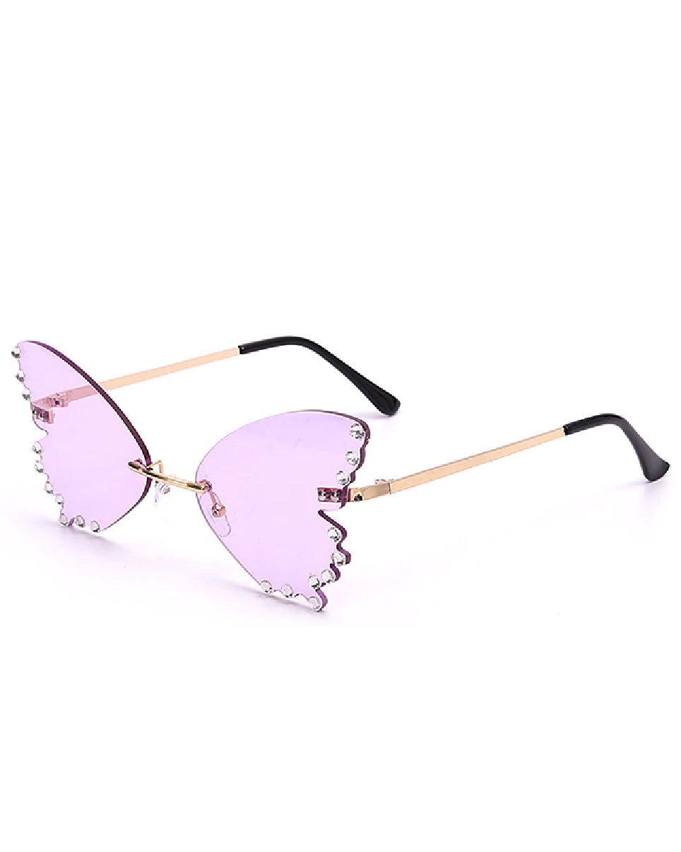 Diamond Butterflies Color Sunglasses - Rave Wonderland