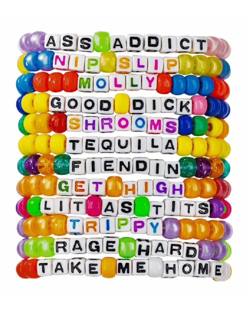 "Party Hard" 12pc Pre-Made Kandi Bracelets