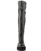 Demonia Emily Black Thigh-High Boots - Rave Wonderland
