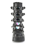Demonia Emily Vegan Leather Heart-Buckle Boot - Rave Wonderland