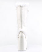 Demonia White Furry Winter Faux Fur Boots - Rave Wonderland
