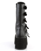Demonia Matte Black Studded Mid-Calf Platform Boots - Rave Wonderland