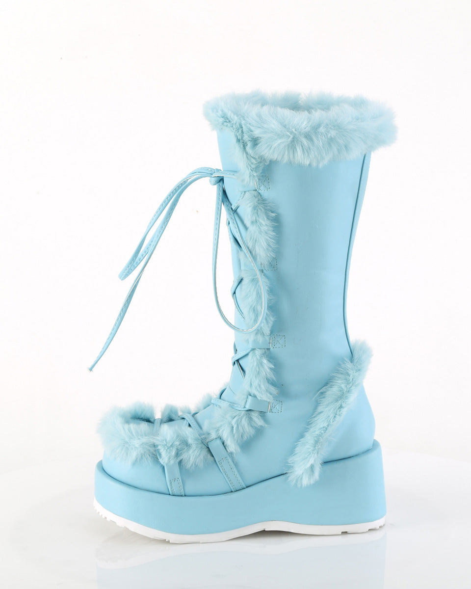 Demonia Baby Blue Winter Solstice Faux Fur Boots
