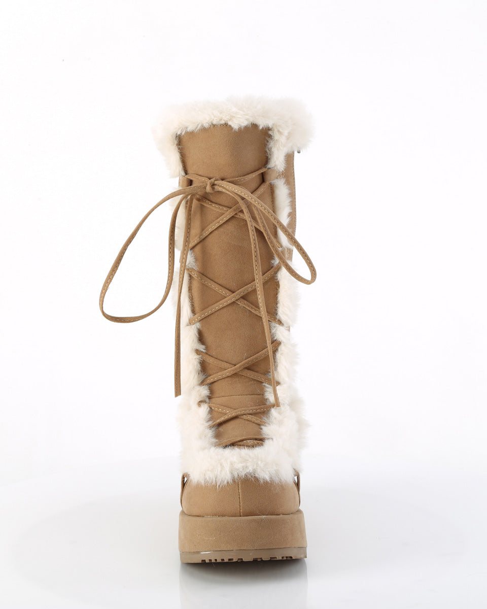 Demonia Brown Winter Solstice Faux Fur Boots
