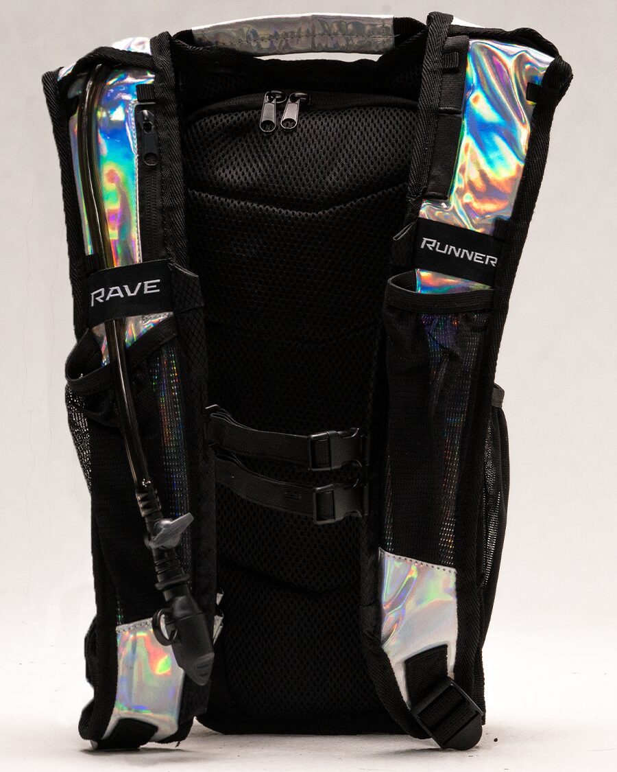 Gen Z Holographic Silver Hydration Backpack