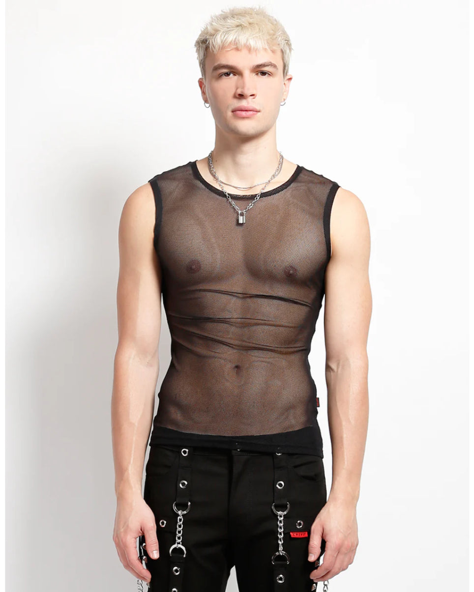 Tripp NYC Black Fishnet Muscle Tank for Unisex Style – Rave Wonderland
