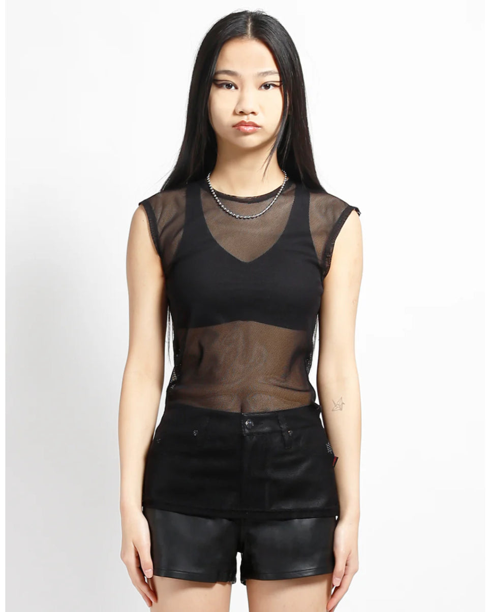 Tripp NYC Black Fishnet Muscle Tank for Unisex Style – Rave Wonderland