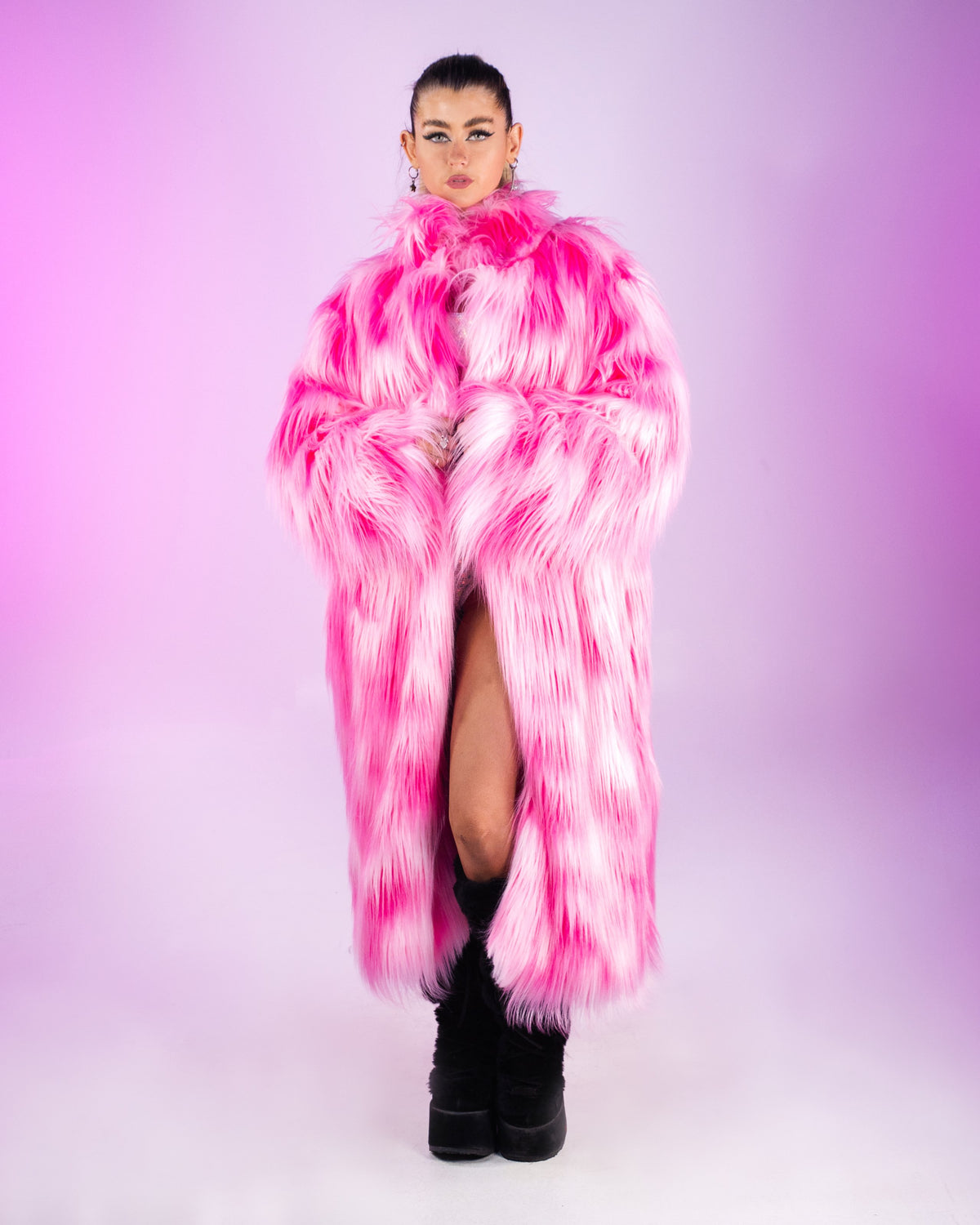 All Pinks Unisex Faux Fur Coat