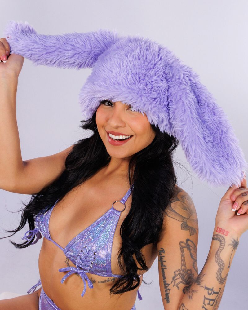 Silly Rabbit Plush Hat for Cozy Winter Fun – Rave Wonderland