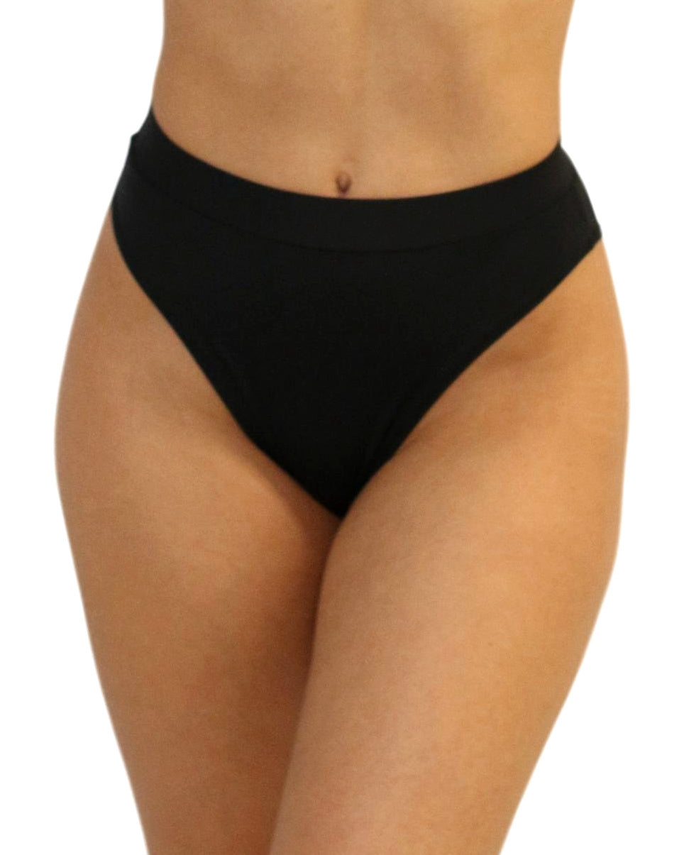Black Cheeky High-Cut Bottoms - Rave Wonderland