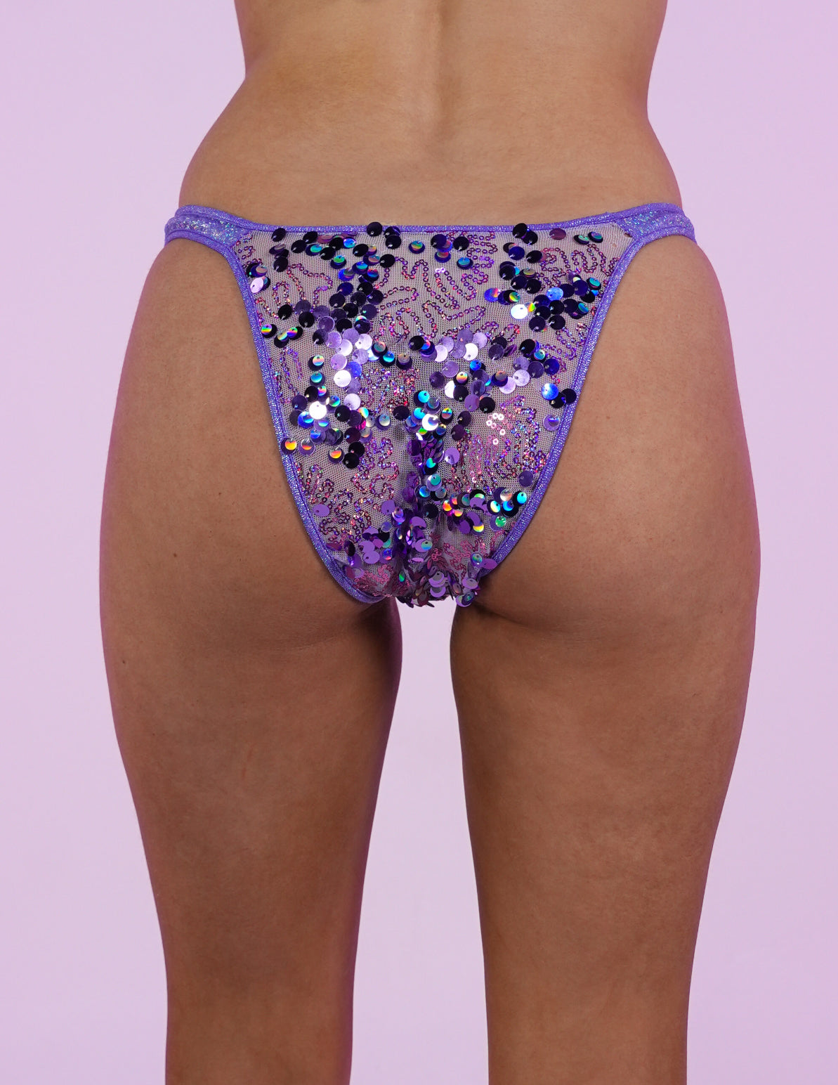 Lavender Sequin Disco Scrunch Shorts