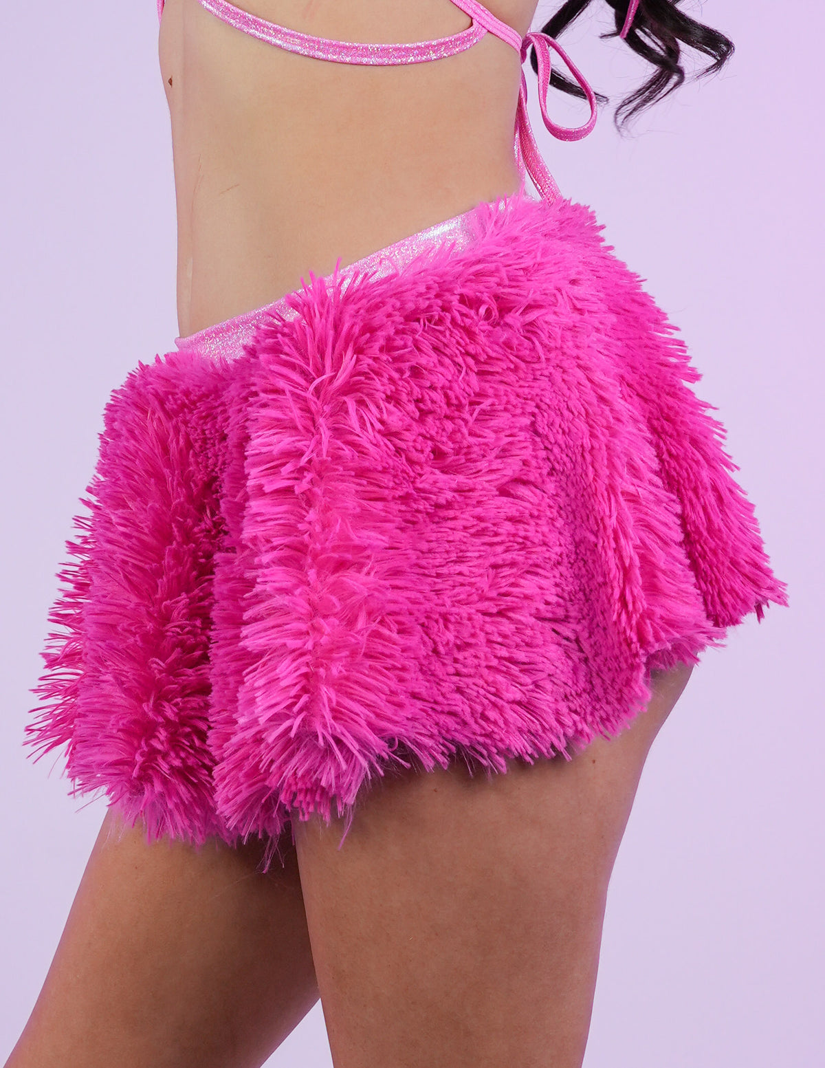 Cuddle Pink Faux Fur Skirt
