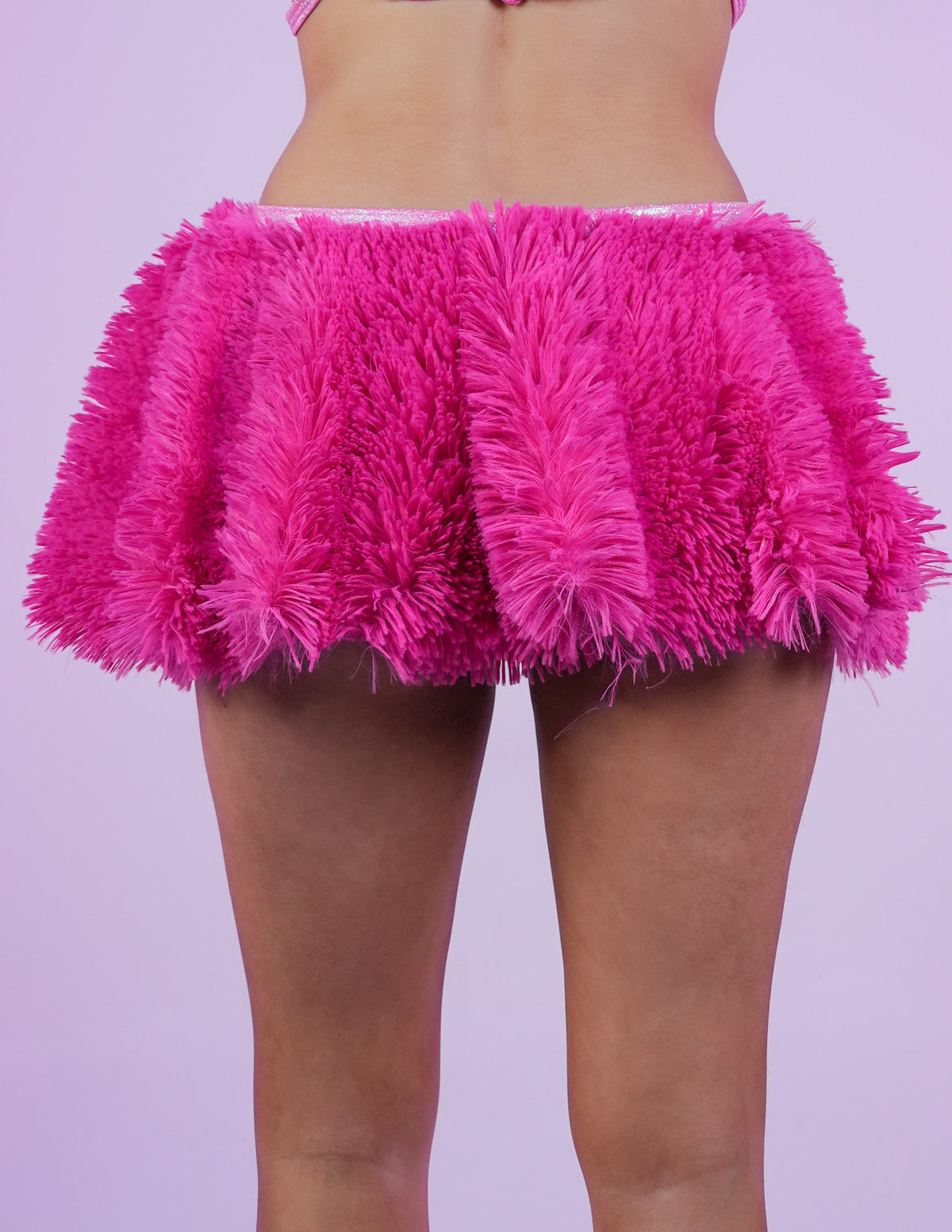 Cuddle Pink Faux Fur Skirt