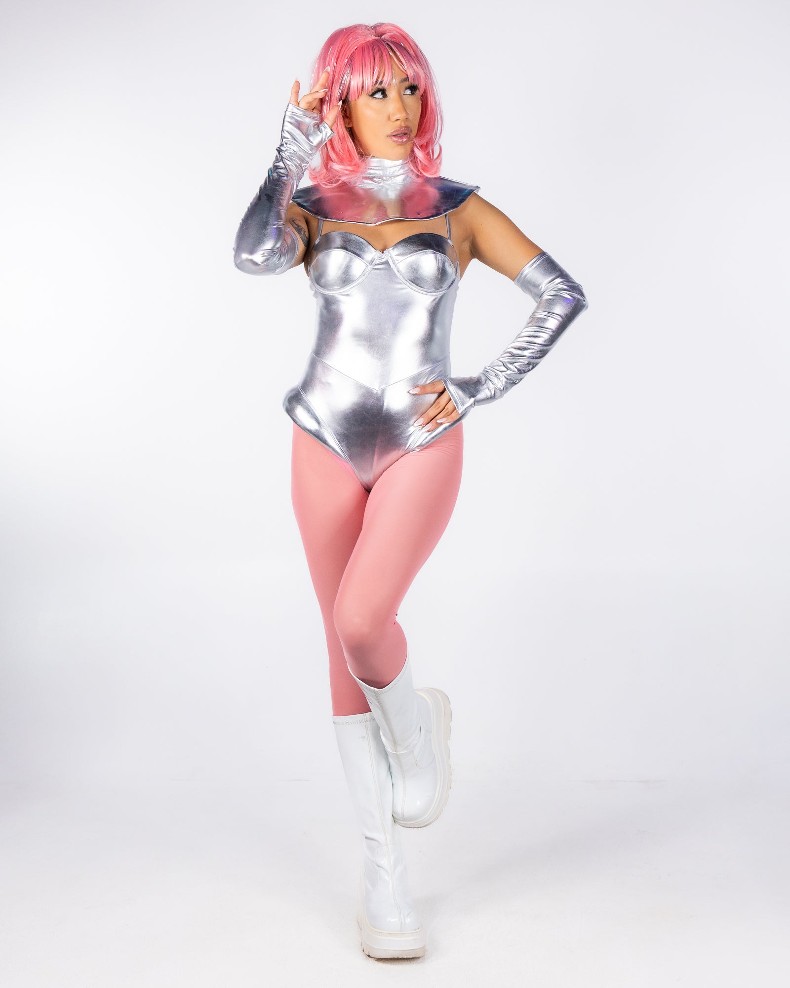 Not From Here Women's 5pc Silver Alien Costume