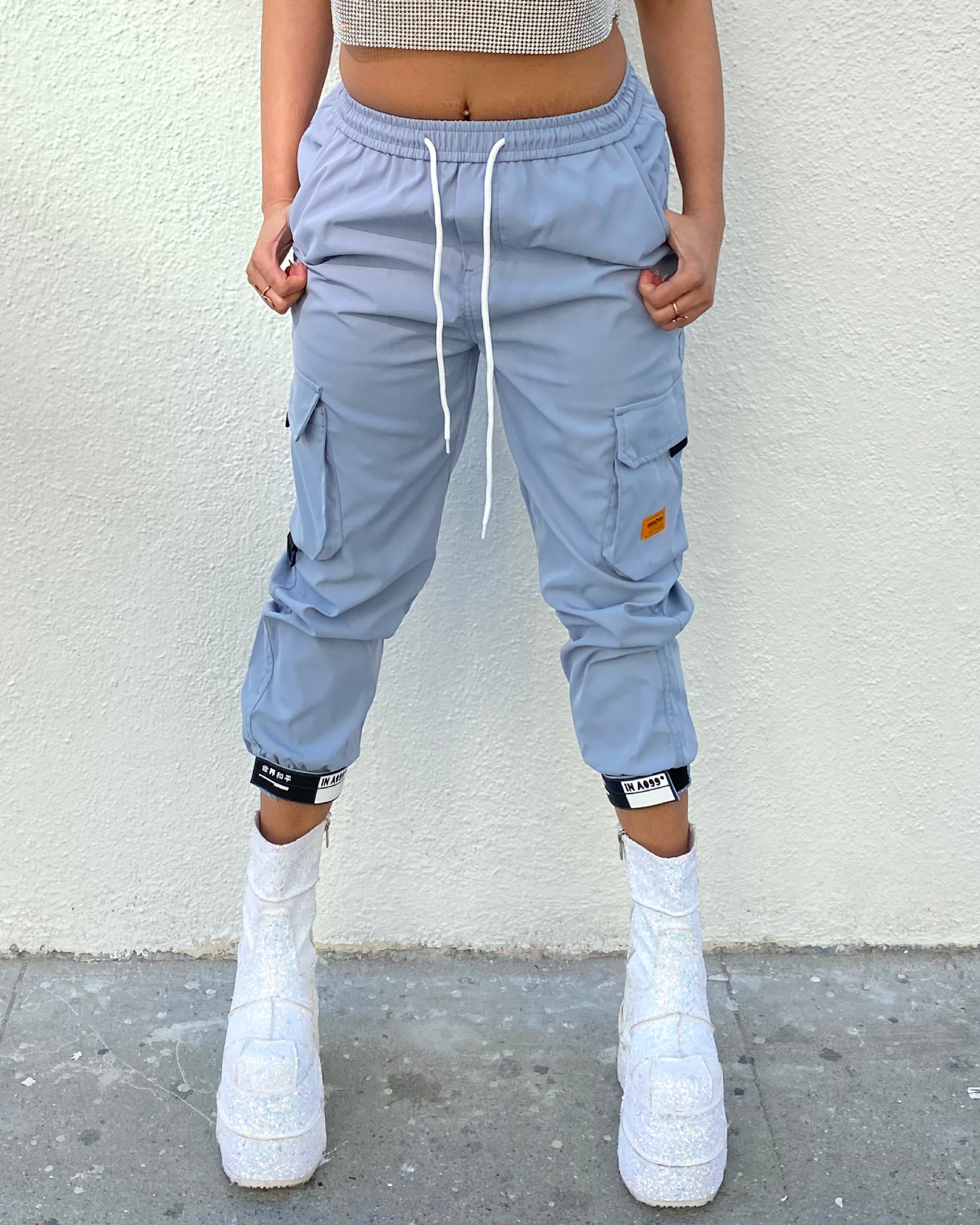 Baby Blue Boy Unisex Cargo Pants - Rave Wonderland