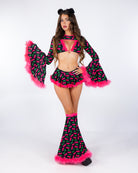 Cherry Pop Women's Bell Sleeve Marabou Shrug, photo 8