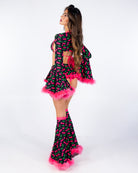Cherry Pop Women's Bell Sleeve Marabou Shrug, photo 9