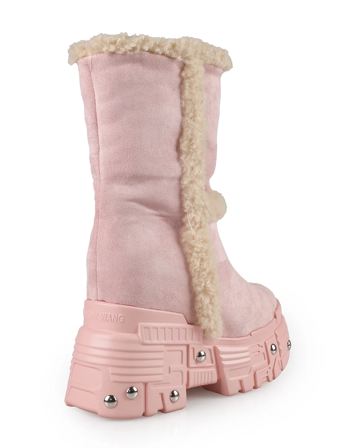 Pink Winter Glitch Edge Women's Platform Mid-Calf Boots, photo 3