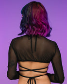 Black Mesh Shrug With Buckle - Rave Wonderland