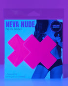 Strawberry Vinyl Pink X Factor Blacklight Reactive Pasties - Rave Wonderland