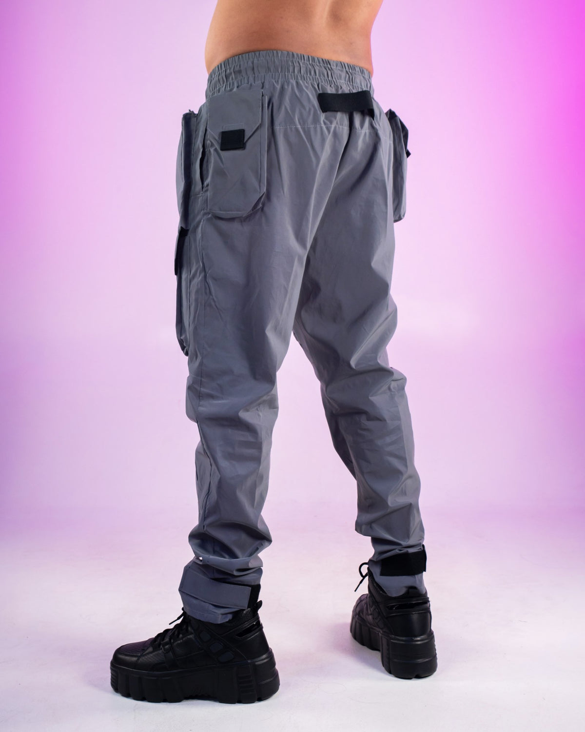 Reflective Cargo Pants | OFF-WRLD Techwear L / Black