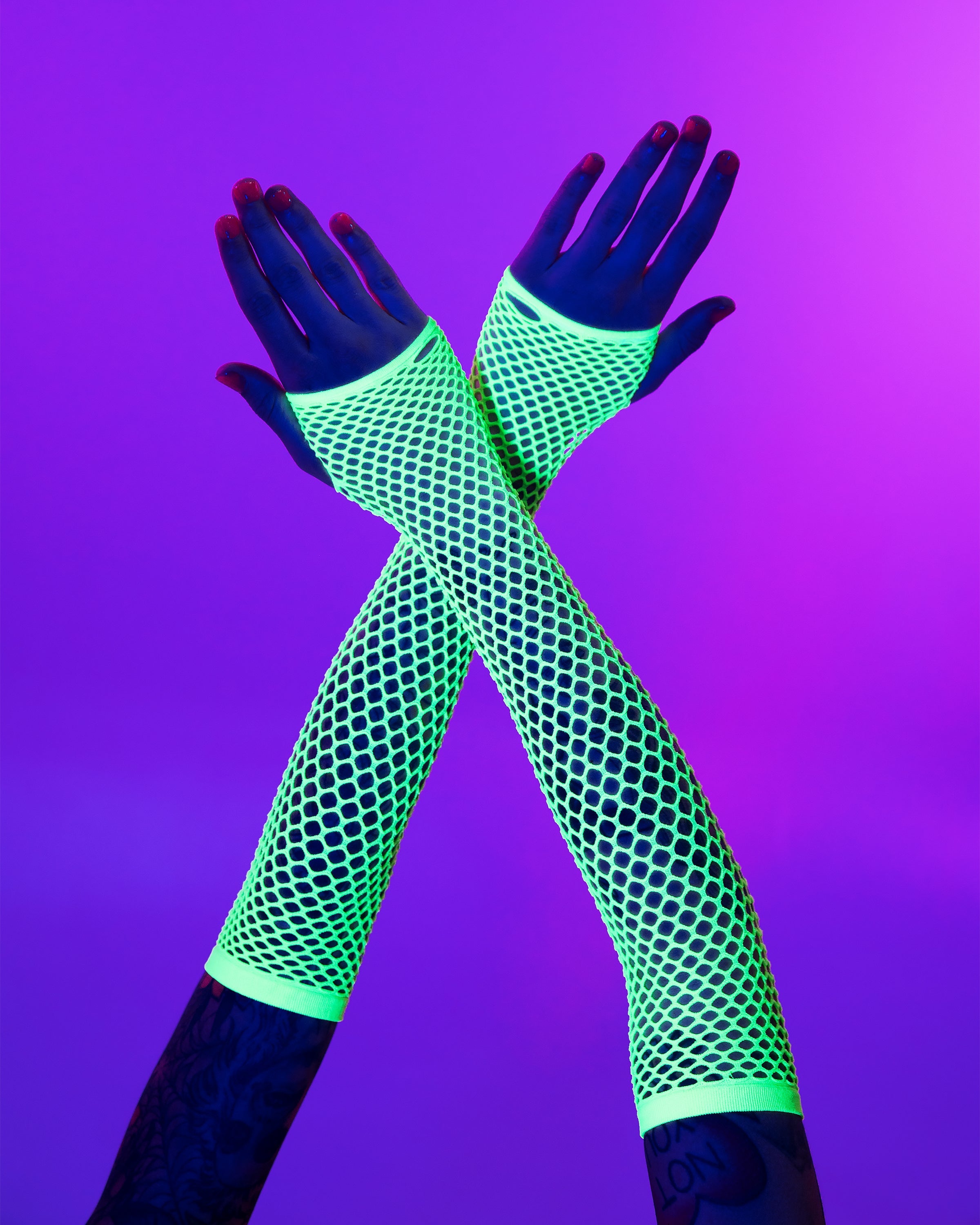 Fishnet Fingerless Gloves - Rave Wonderland