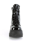 Demonia Black Patent Stacked Platform Ankle Boots - Rave Wonderland