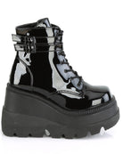 Demonia Black Patent Stacked Platform Ankle Boots - Rave Wonderland