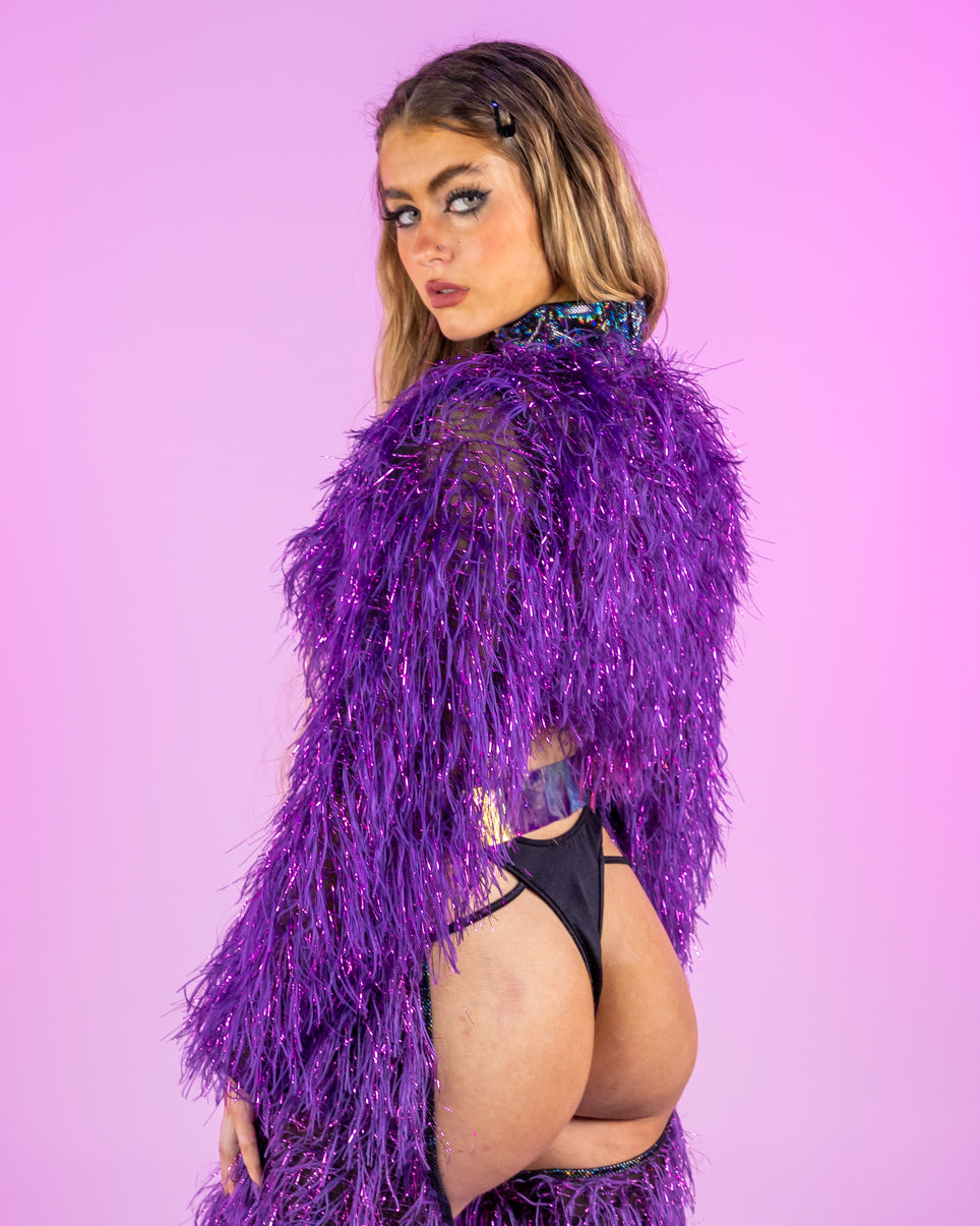 Funkmaster Long Sleeved Faux Fur Cropped Top – Rave Wonderland