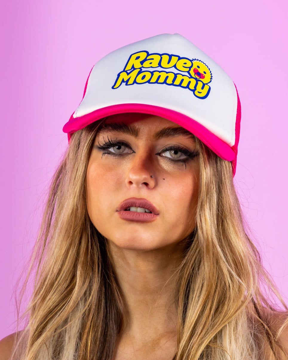 Rave Mommy Scrub Clean Pink Trucker Hat for Fun Style – Rave Wonderland