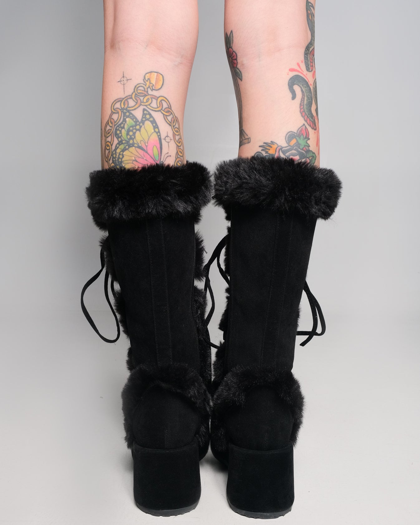Demonia Black Winter Solstice Faux Fur Boots – Rave Wonderland