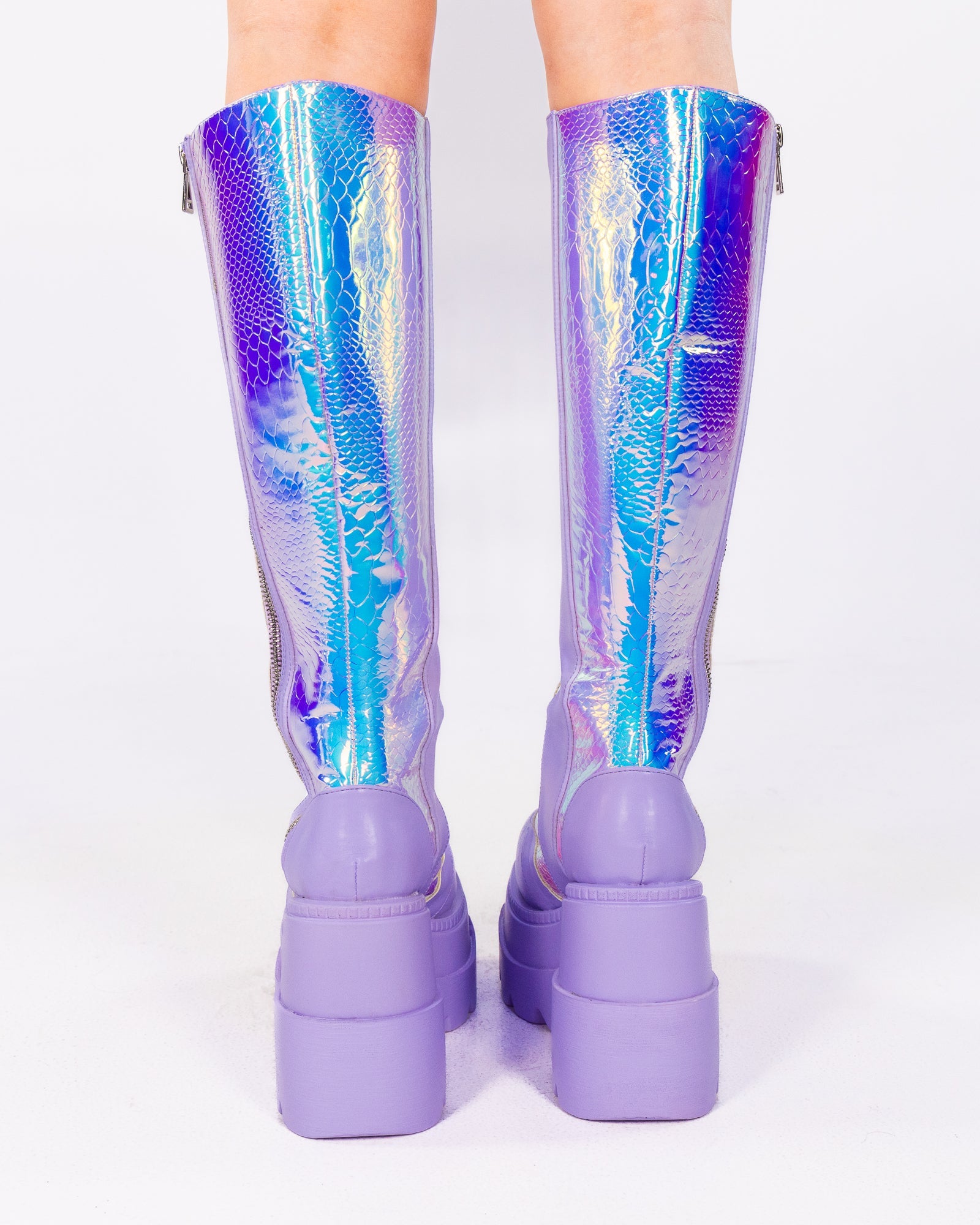 Lavender Venom Women's Knee High Platform Boots – Rave Wonderland