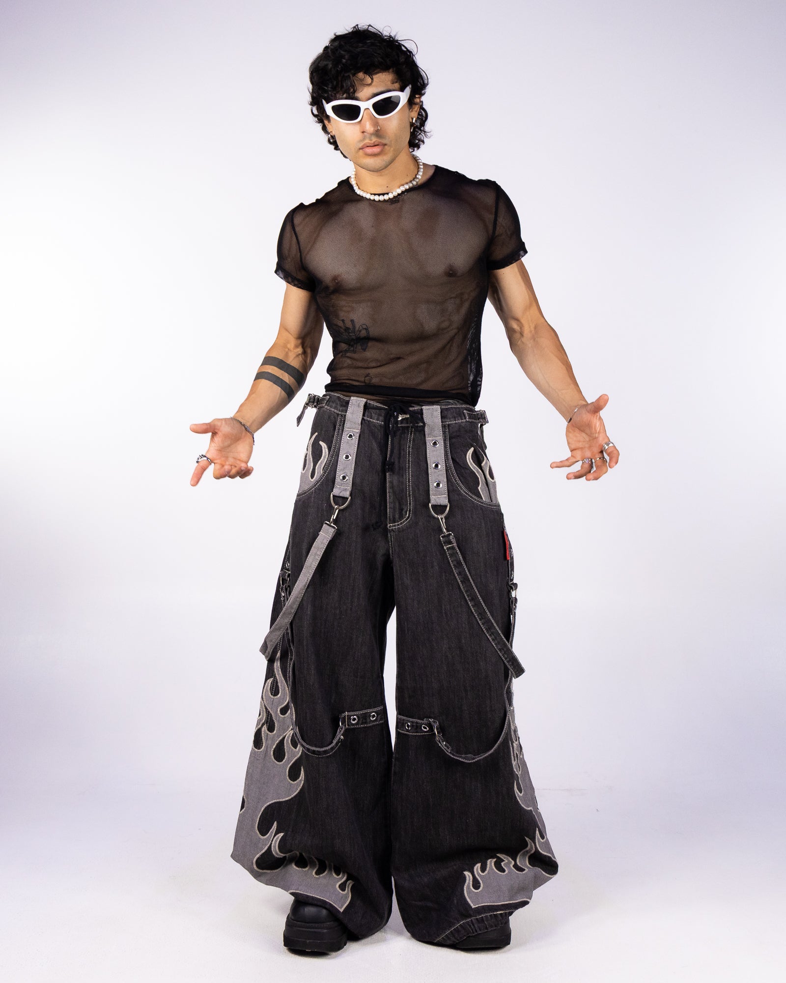 Tripp NYC Black Space Out Pants with Adjustable Features – Rave