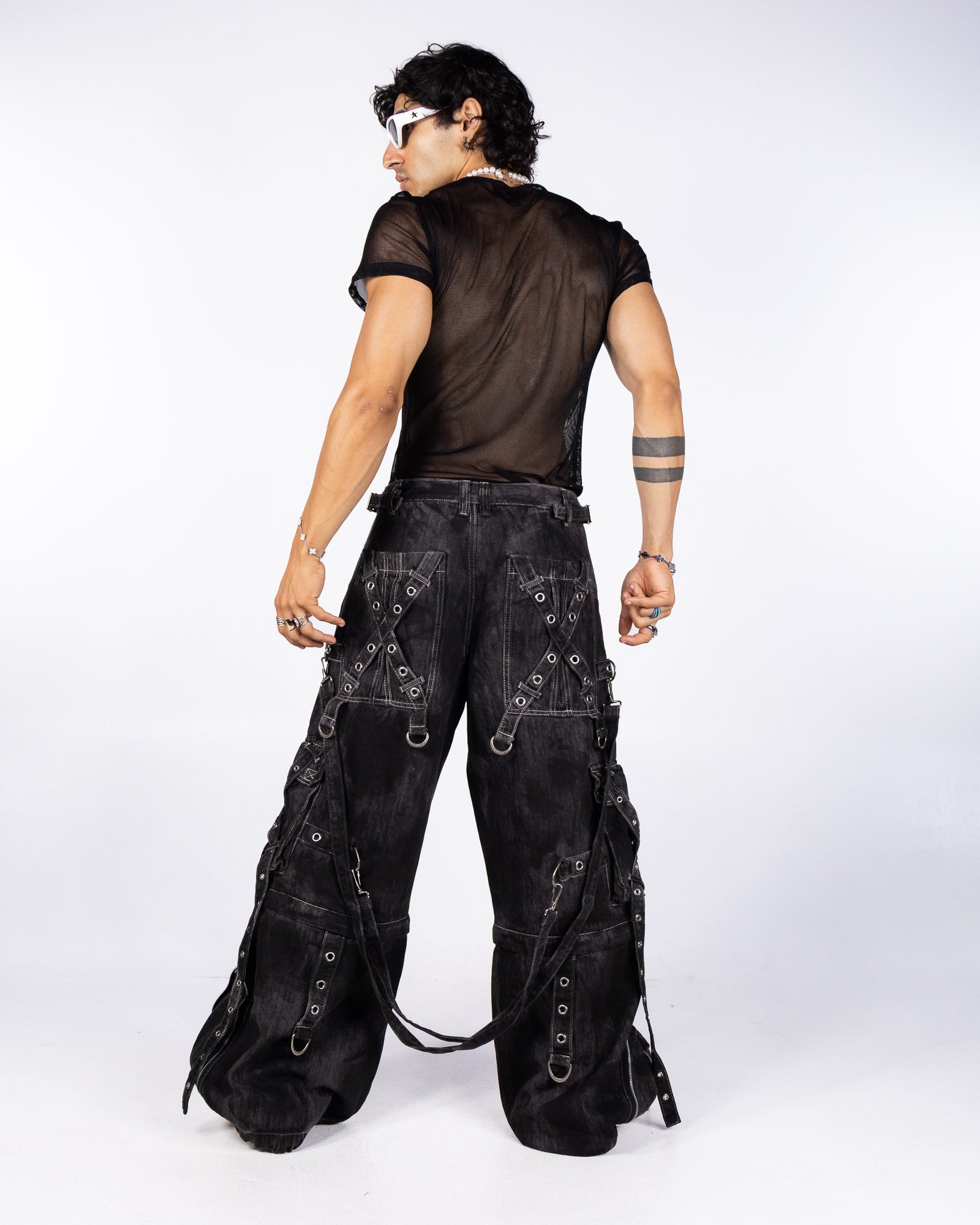 Tripp NYC Black Space Out Pants with Adjustable Features – Rave