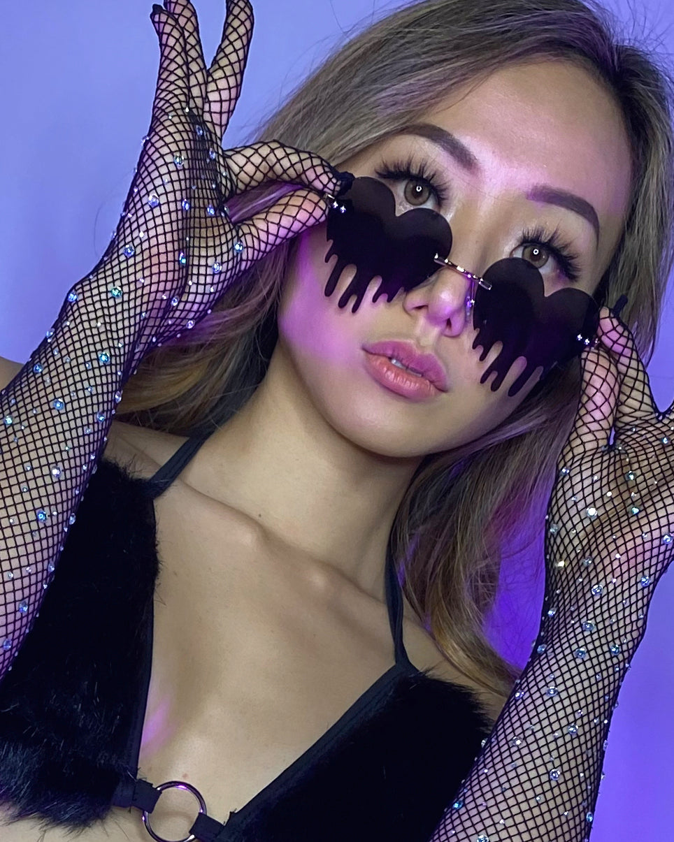 Heart Drip Sunglasses - Rave Wonderland