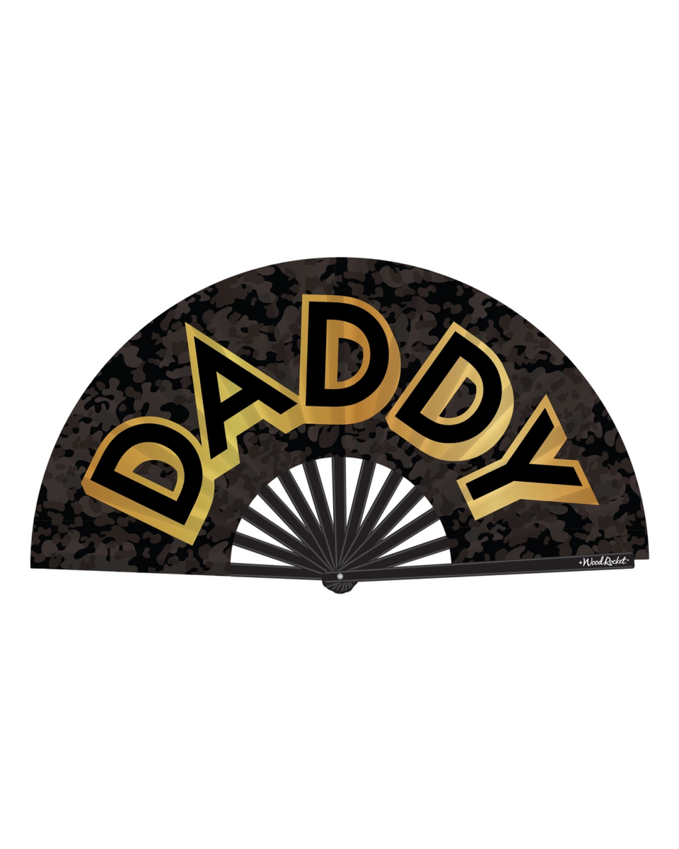 DADDY Unisex Black Folding Fan – Rave Wonderland