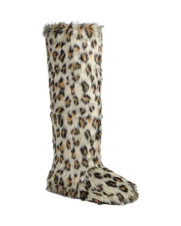 Leopard Animalistic Women's Faux Fur Platform Boots
