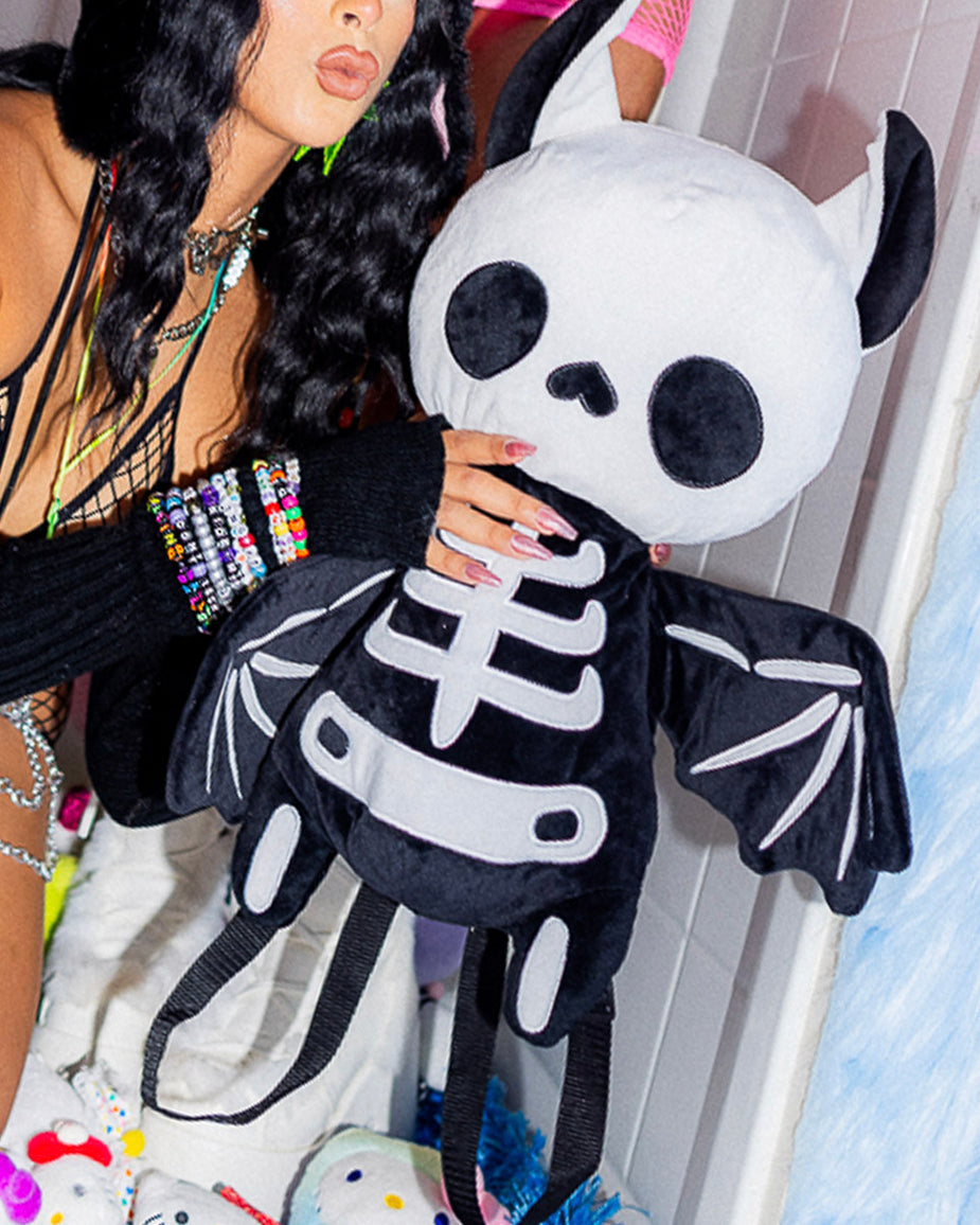 Skeleton Bat Backpack - Soft Plushy Design for Kids – Rave Wonderland