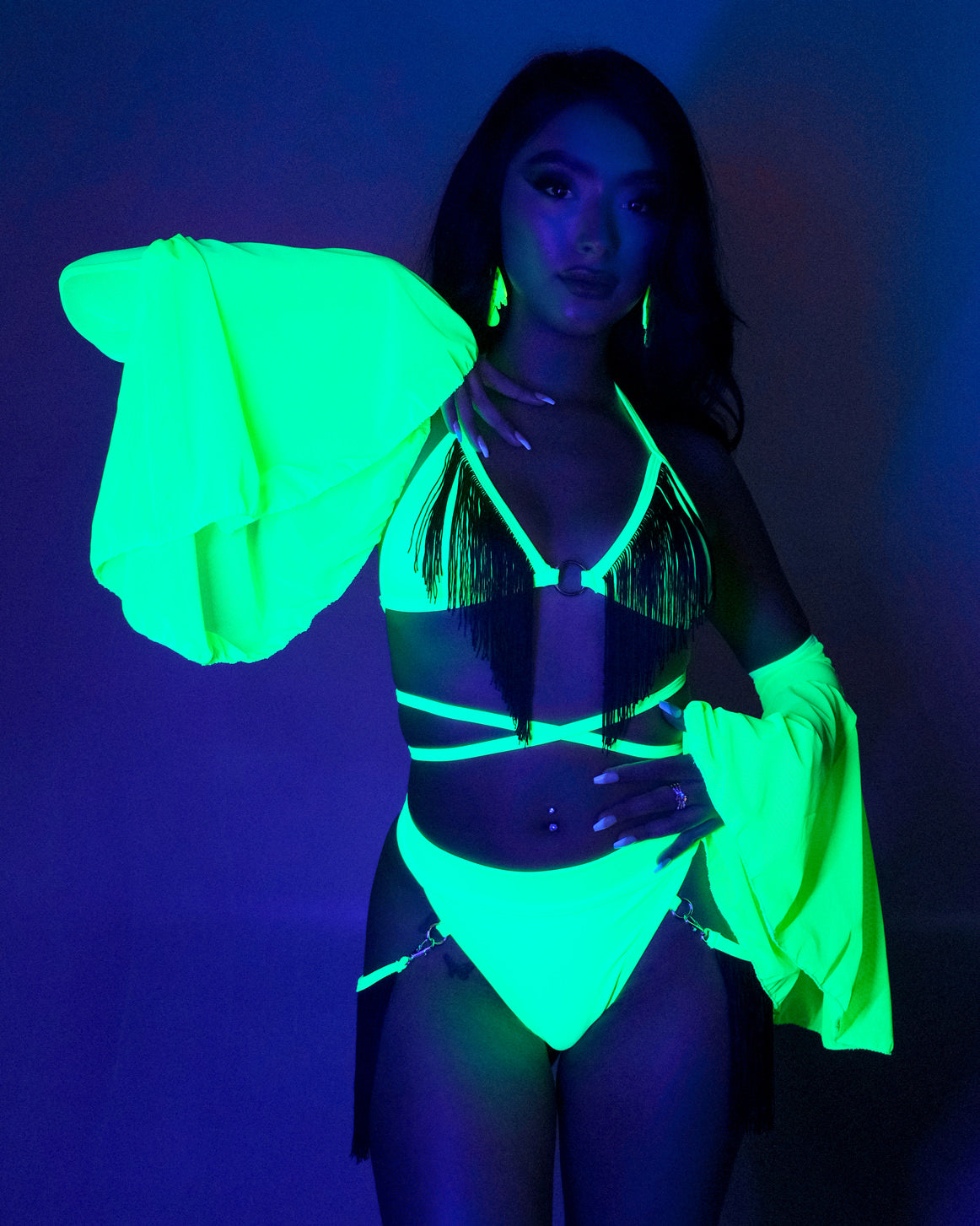 Pink Flutter Fairy Women's Butterfly Layered Bikini Top – Rave