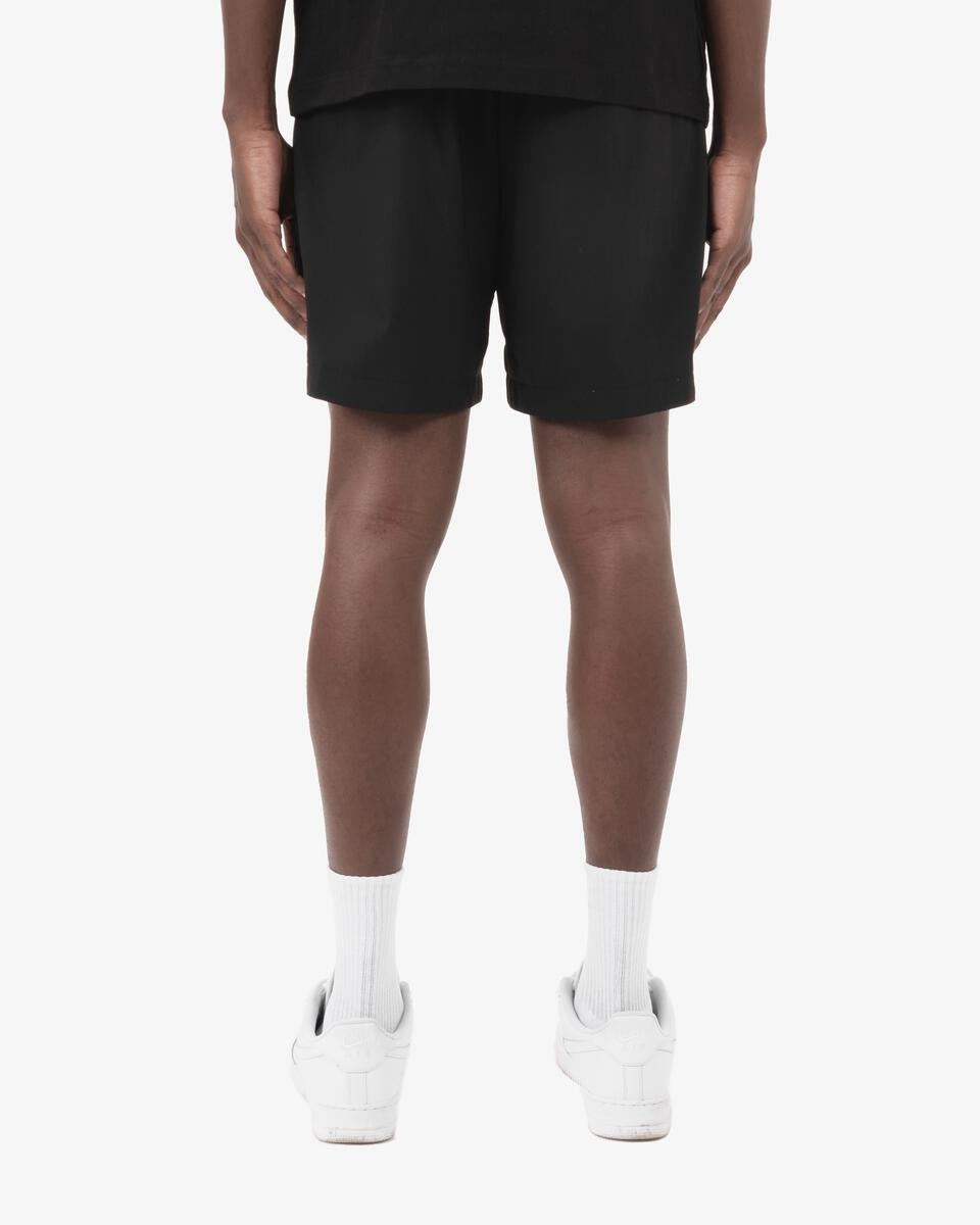 Black Nylon 7 Inch Inseam Shorts