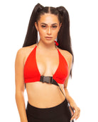 Red Click It or Ticket Buckle Top - Rave Wonderland