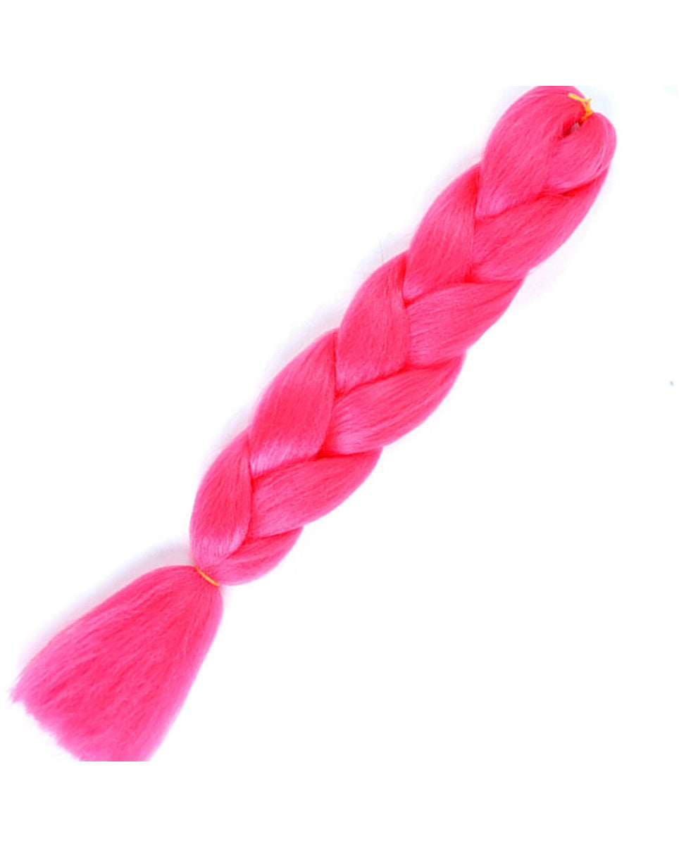 24" Neon Pink Braiding Hair Extensions - Rave Wonderland
