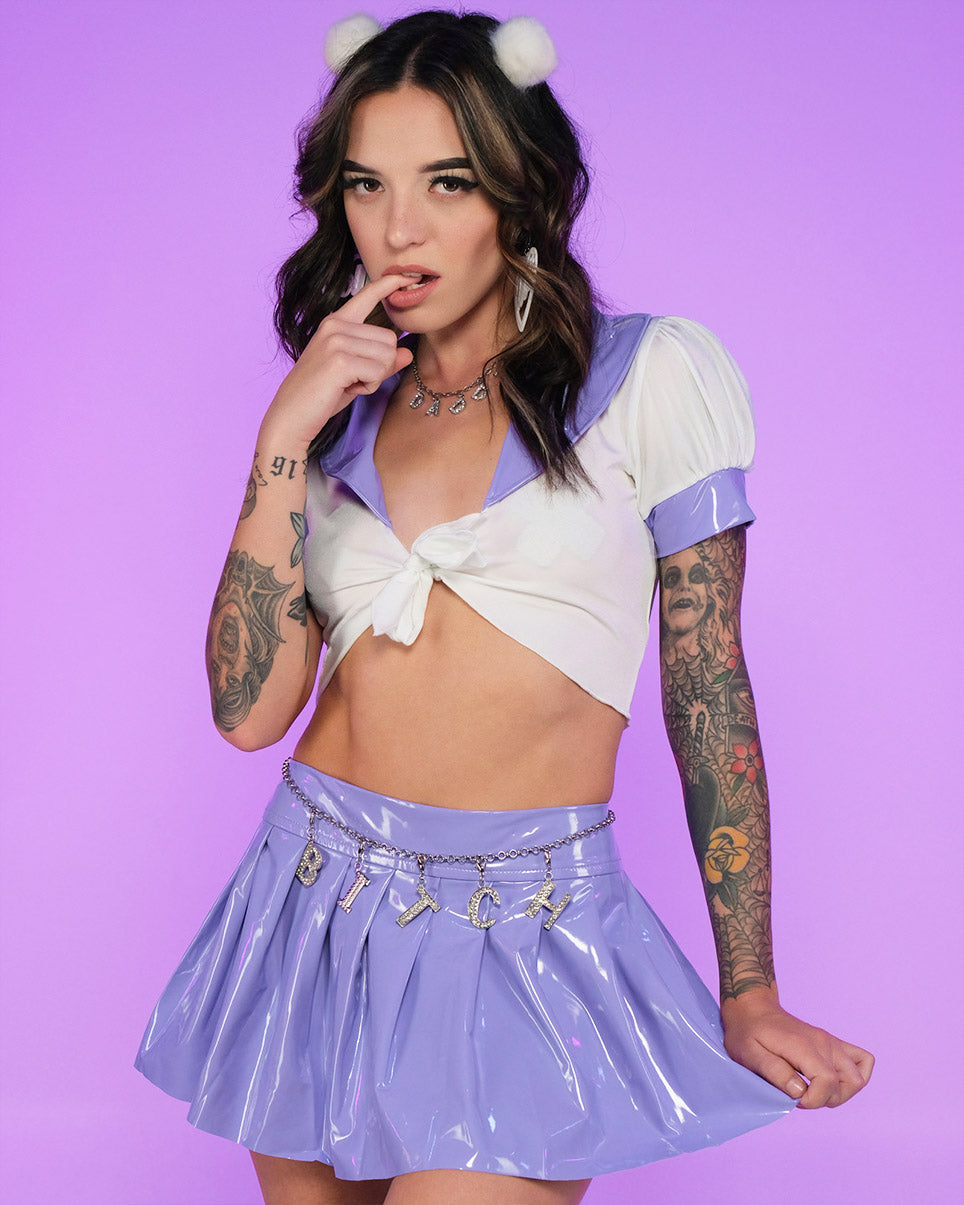 Lavender After Class Vinyl Skirt