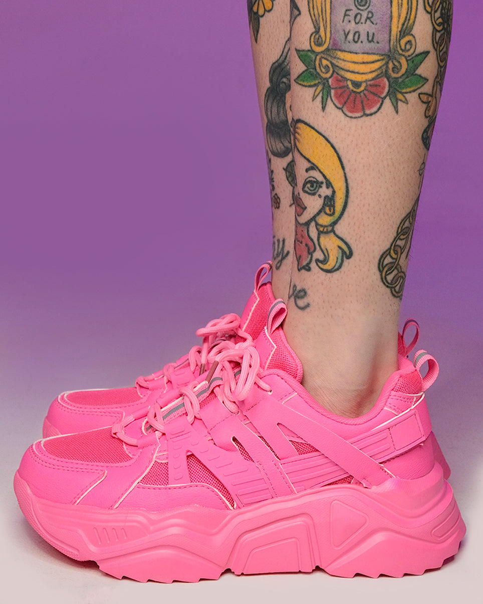 Hot Pink Briella Chunky Sneakers