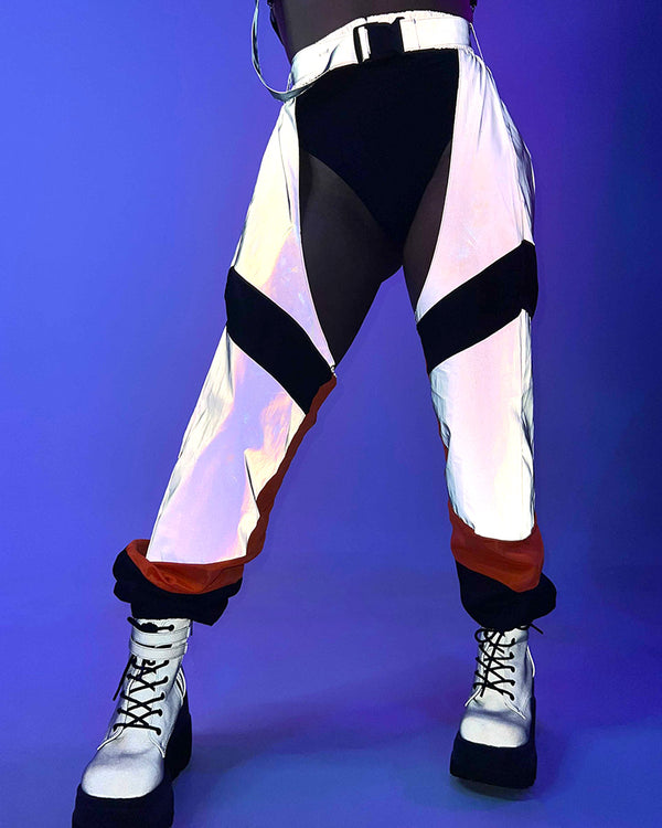 Trip the Light Orange Reflective Chaps – Rave Wonderland