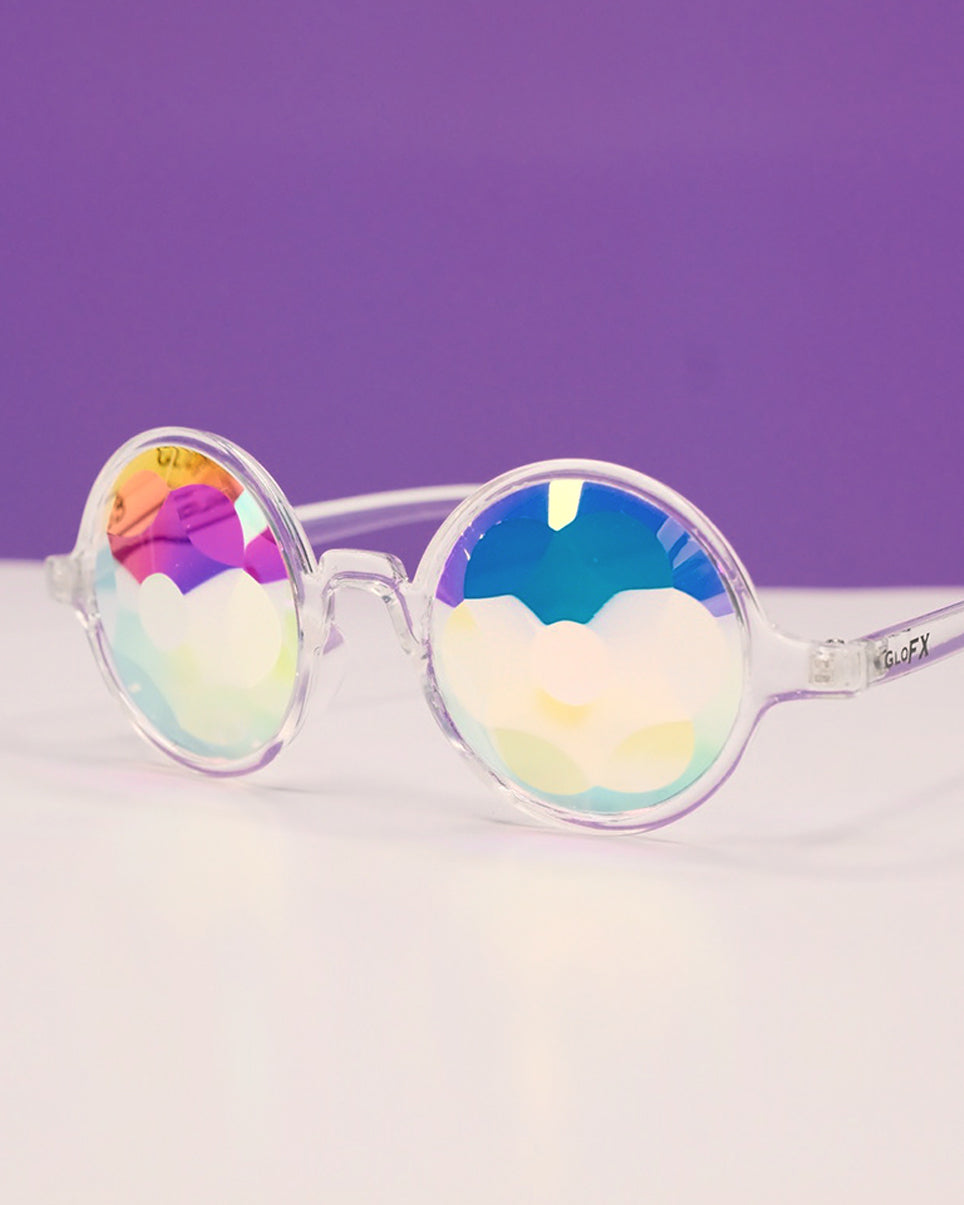 GloFX Clear Kaleidoscope Glasses - Sacred Lens - Rave Wonderland