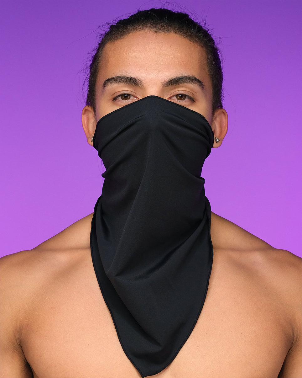 Plain Black Triangle Bandanna Mask