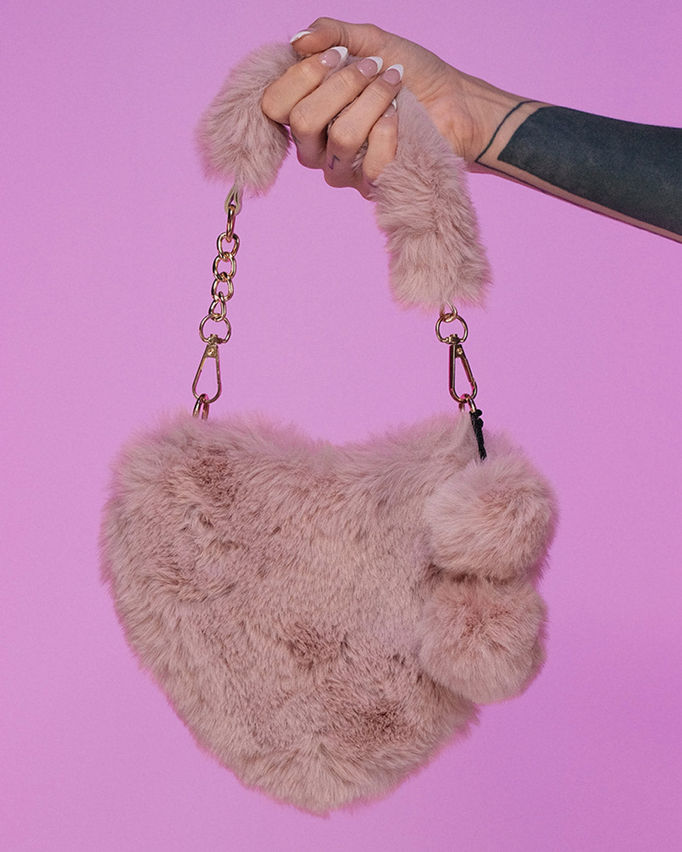 In Love With You Fuzzy Heart Purse